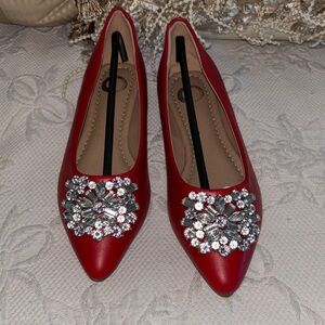Journee Collection Renzo Elegant Red Embellished Women's Flats